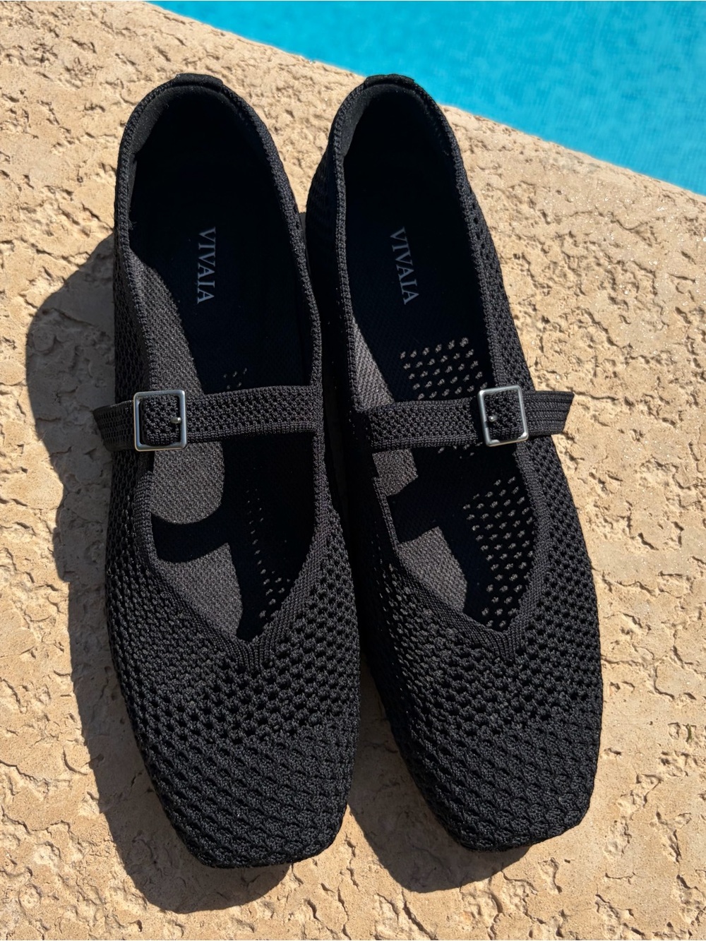 Vivía Margot Mary Jane Black Mesh Flats Size 10 - Picture 7 of 7